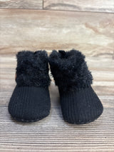 Faux Fur Cuff Baby Booties Black sz 1/2c