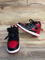 Air Jordan 1 Mid SS TD 'Black + Red = Bred' Sneakers sz 8c - Me n Mommy To Be