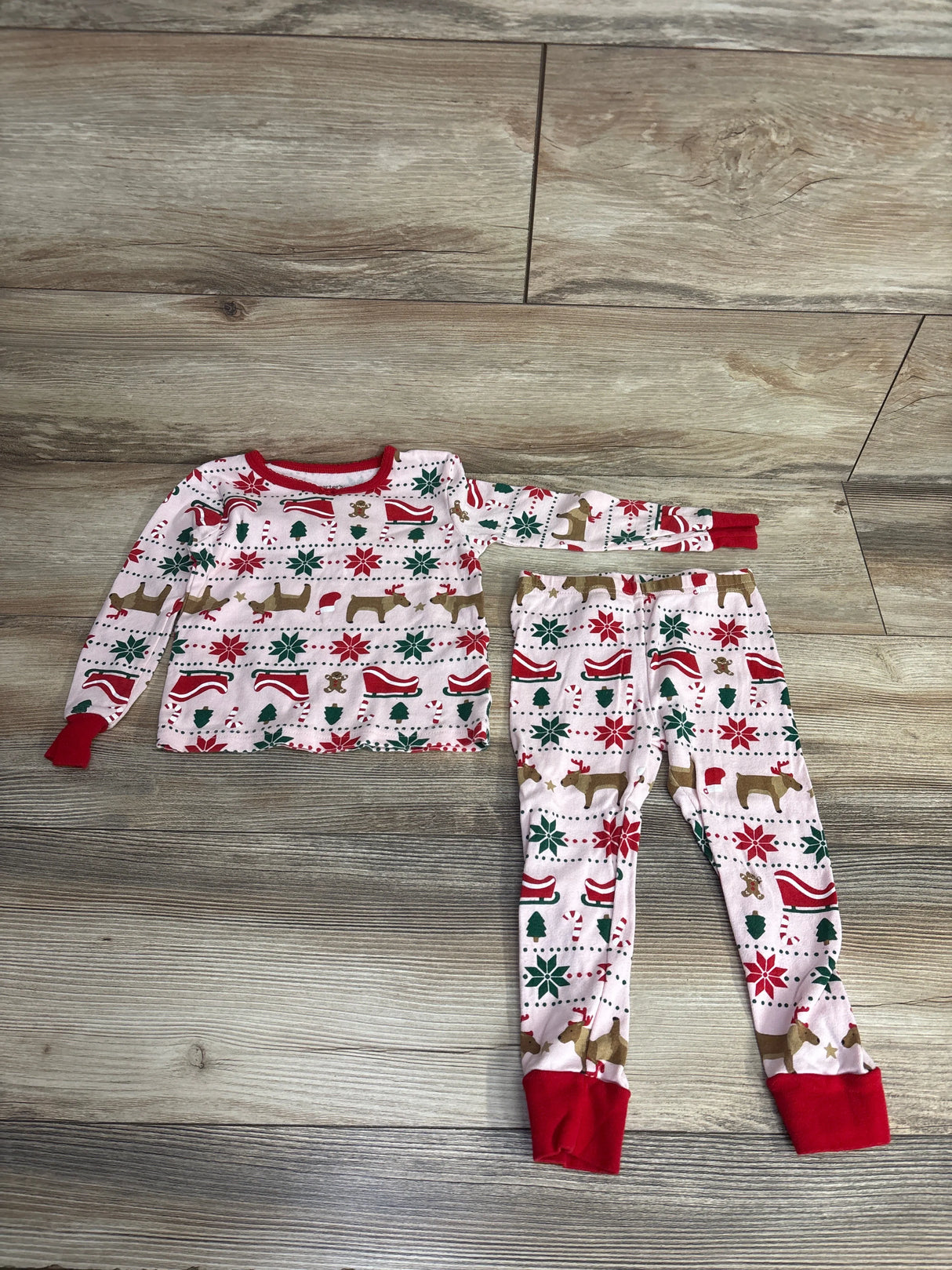 Carter's 2pc Christmas Print Pajama Set Pink sz 2T