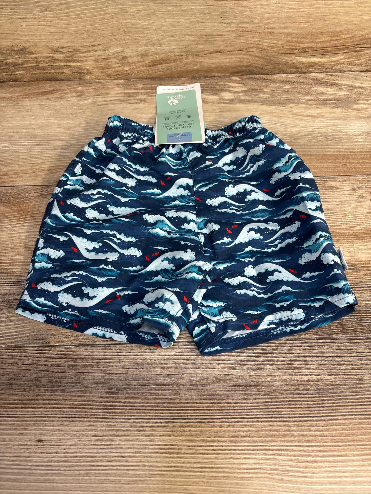 NEW Green Sprouts Easy Change Eco Swim Trunks Blue sz 24m - Me n Mommy To Be