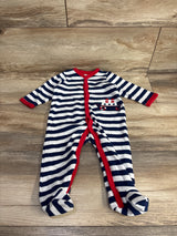 Little Me Striped Saylor Sleeper White sz 9m