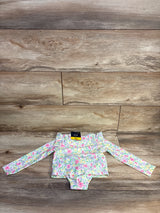 NEW Baby Gap 2pc Floral Rash Guard Top & Bikini Bottoms Set White sz 3T