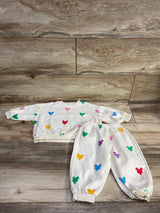 P.age 92 Mickey Balloon 2pc Long Sleeve Sweatshirt & Jogger Set White sz 2T