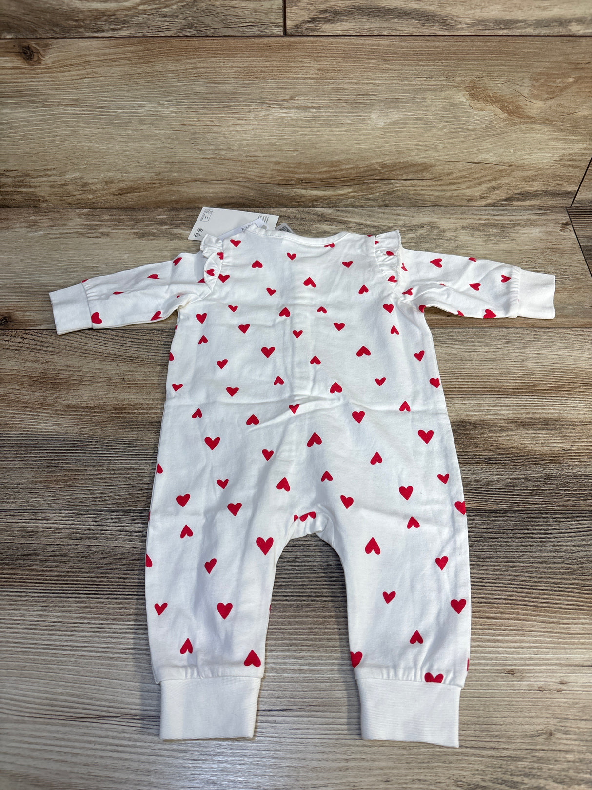 NEW H&M Heart Print Coverall White sz Newborn