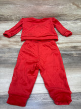 Okie Dokie 2pc Velour Sweatshirt & Pants Set Red sz 6m