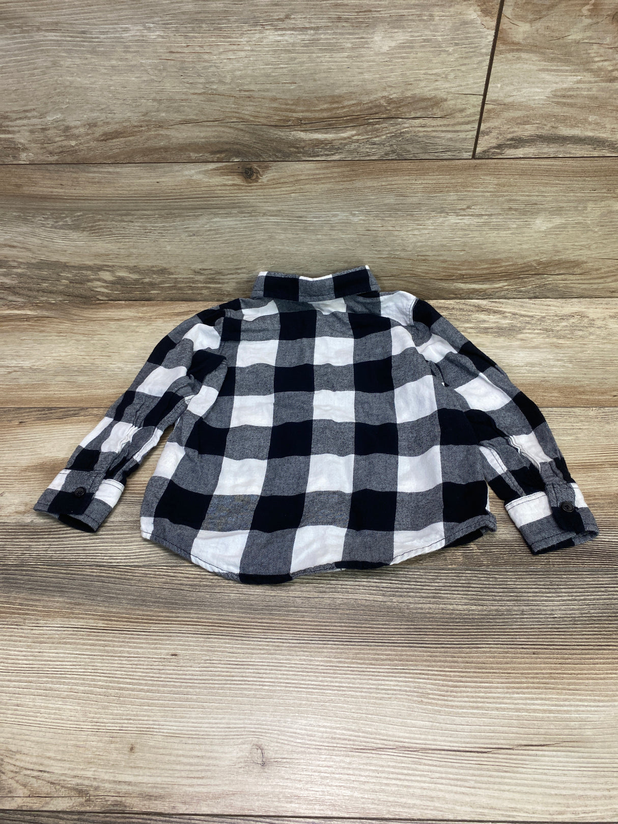 Old Navy Plaid Flannel Shirt White/Black sz 4T