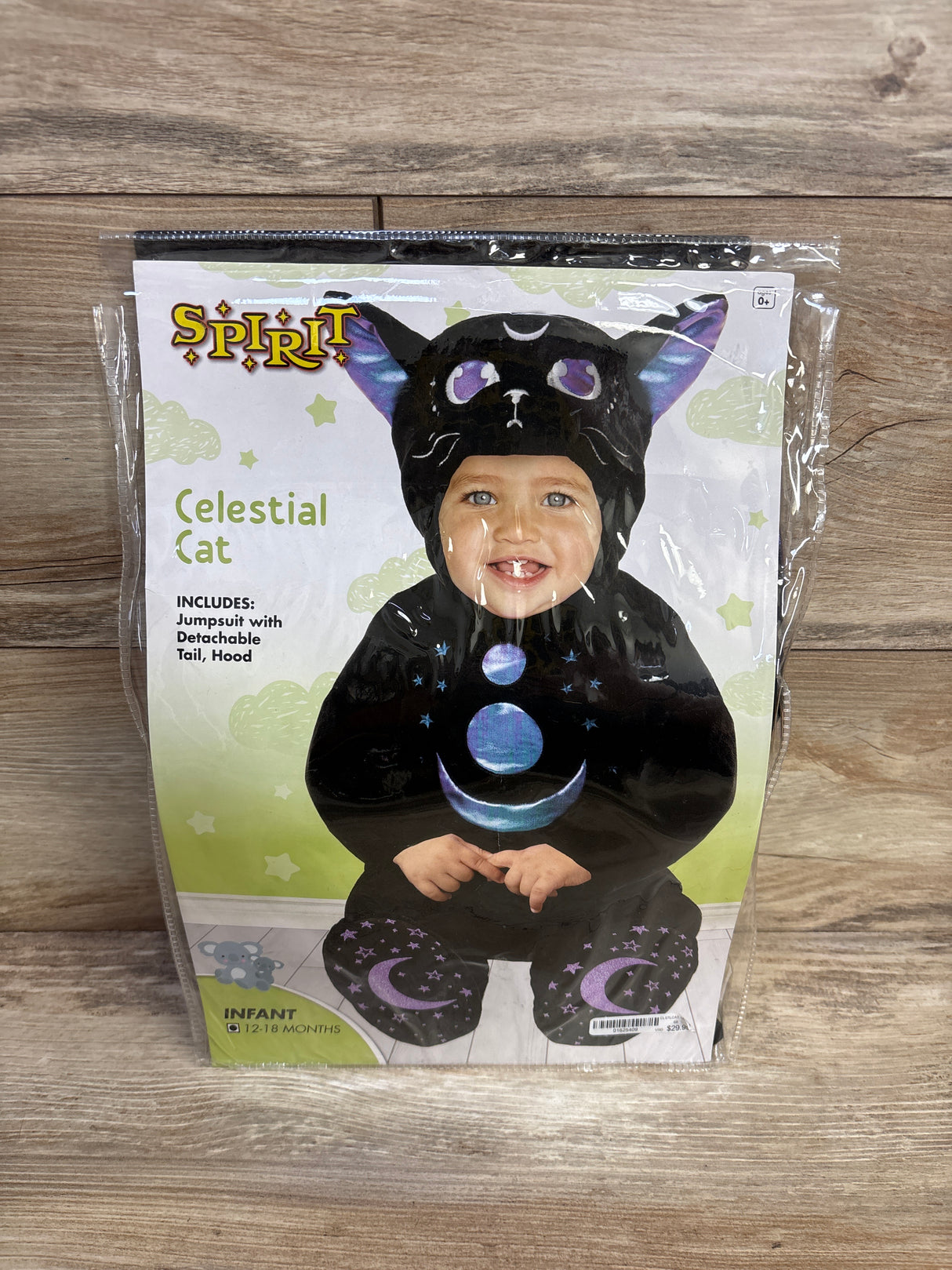 Spirit Celestial Cat Costume Black sz 12-18m