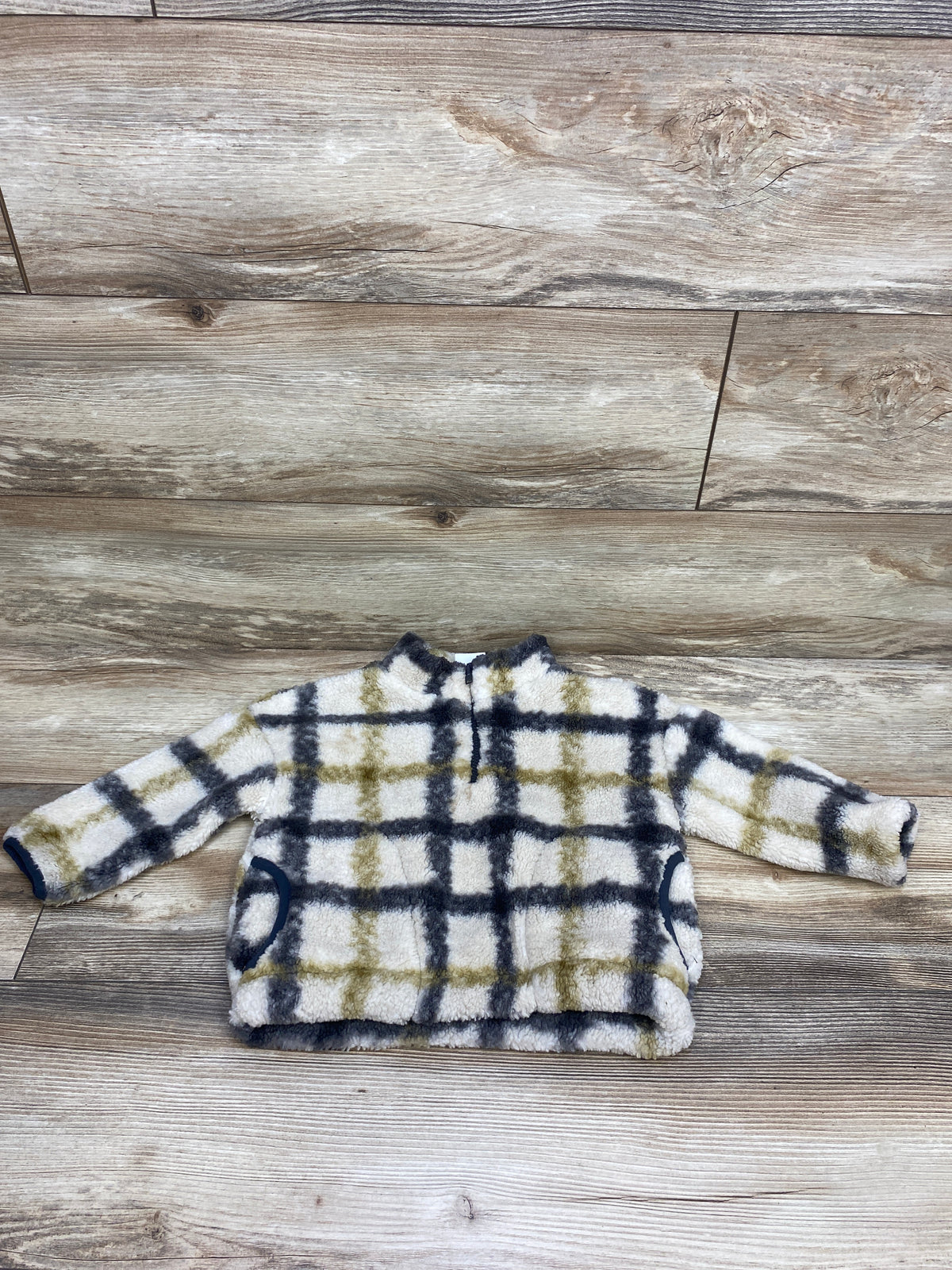 Zara Sherpa Half-Zip Jacket Beige sz 18-24m