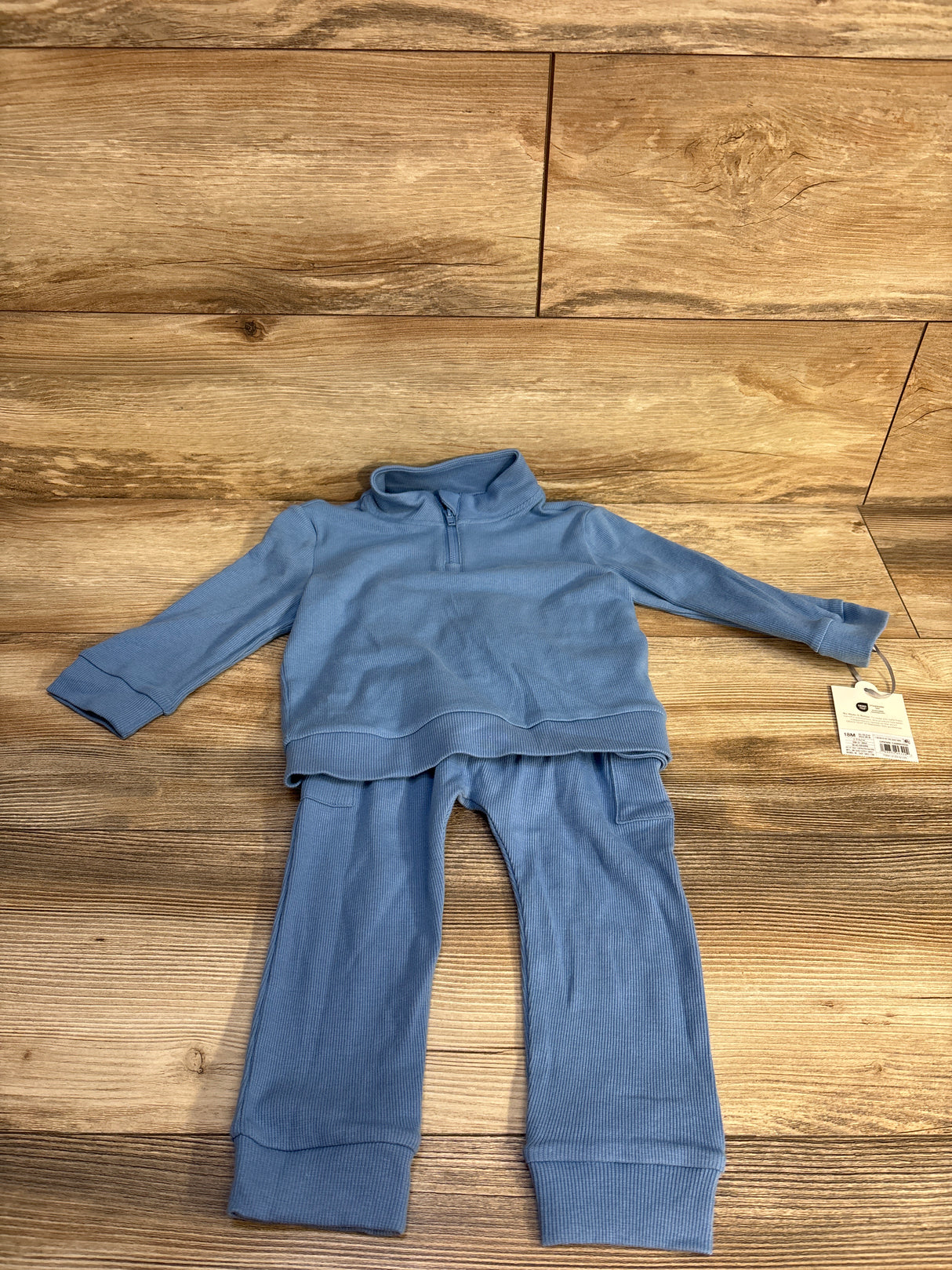 NEW Cloud Island 2pc Quarter-Zip Sweatshirt & Pants Set Blue sz 18m