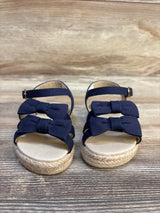 Janie & Jack Bow Espadrille Sandals Navy sz 4c