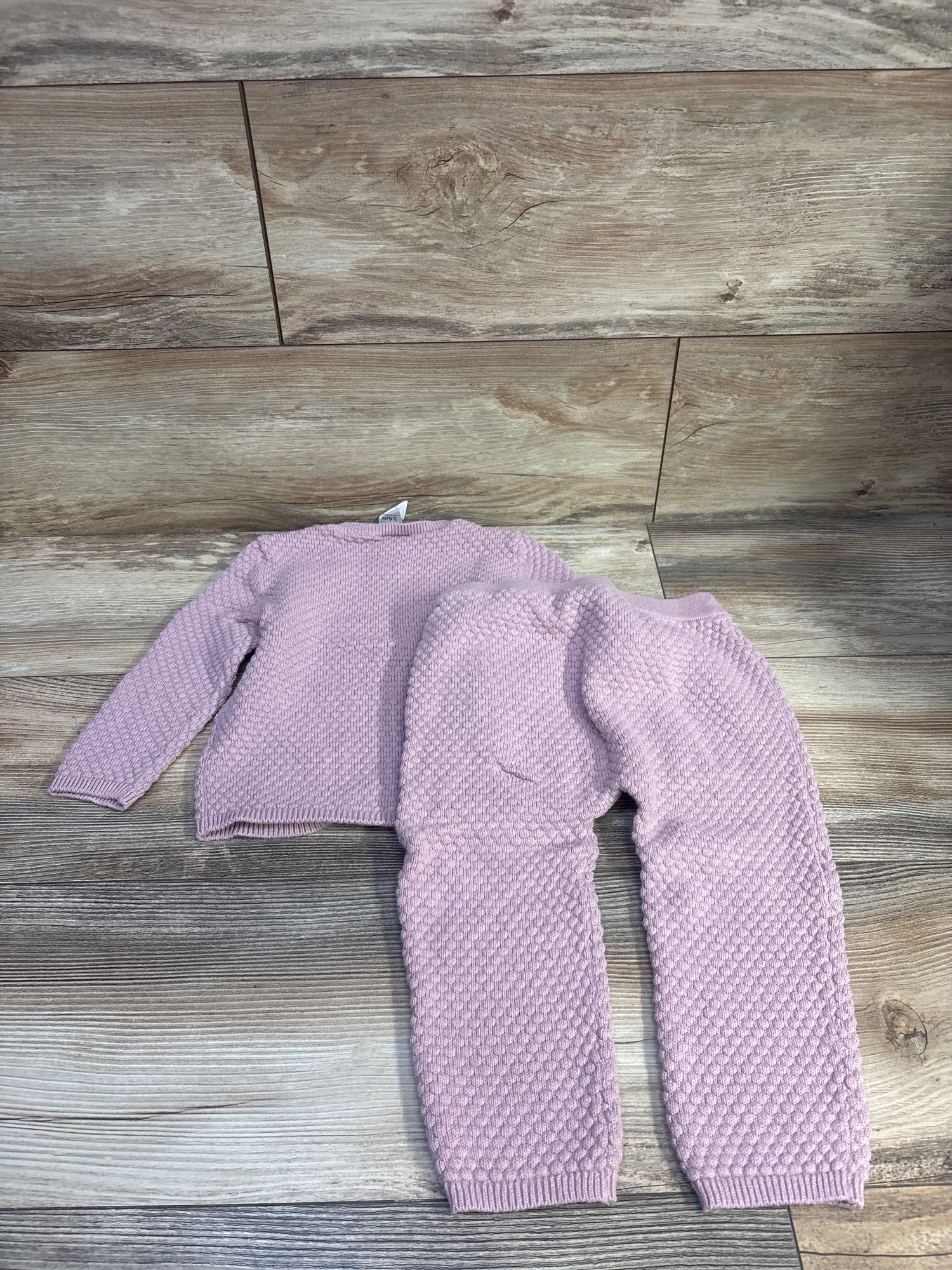 Carter's 2pc Knit Fox Shirt & Pants Set Pink sz 24m