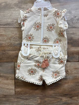 NWOT Rabbit + Bear Organic 2pc Sweatshirt Tank & Shorts Set Ivory sz 6/9m