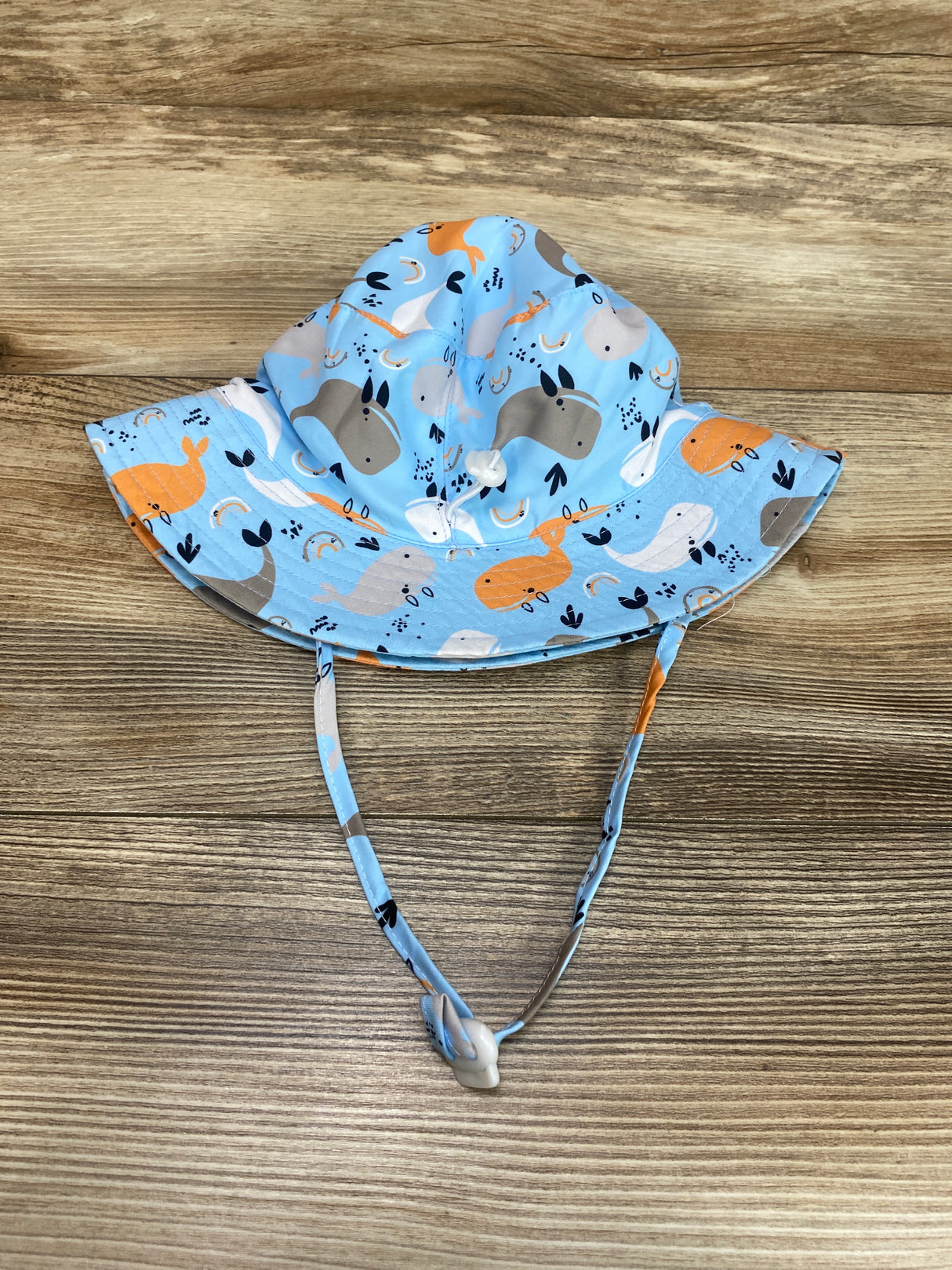 Whales Print Bucket Hat Blue Sz 2T-3T