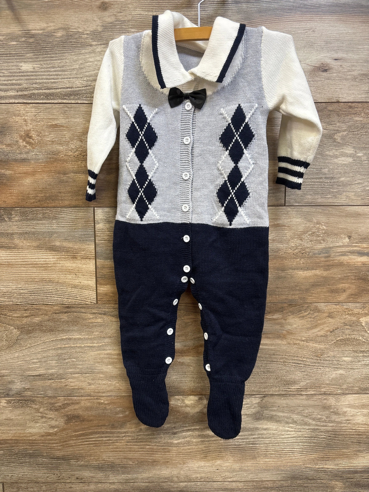 NEW Shein Faux Suit Knit Coverall White sz 9-12m