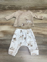 Disney Baby 2pc Bambi Kimono Top & Pants Brown sz Preemie