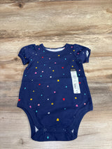 NEW Okie Dokie Navy Blue Puff Sleeve Bodysuit sz 18m