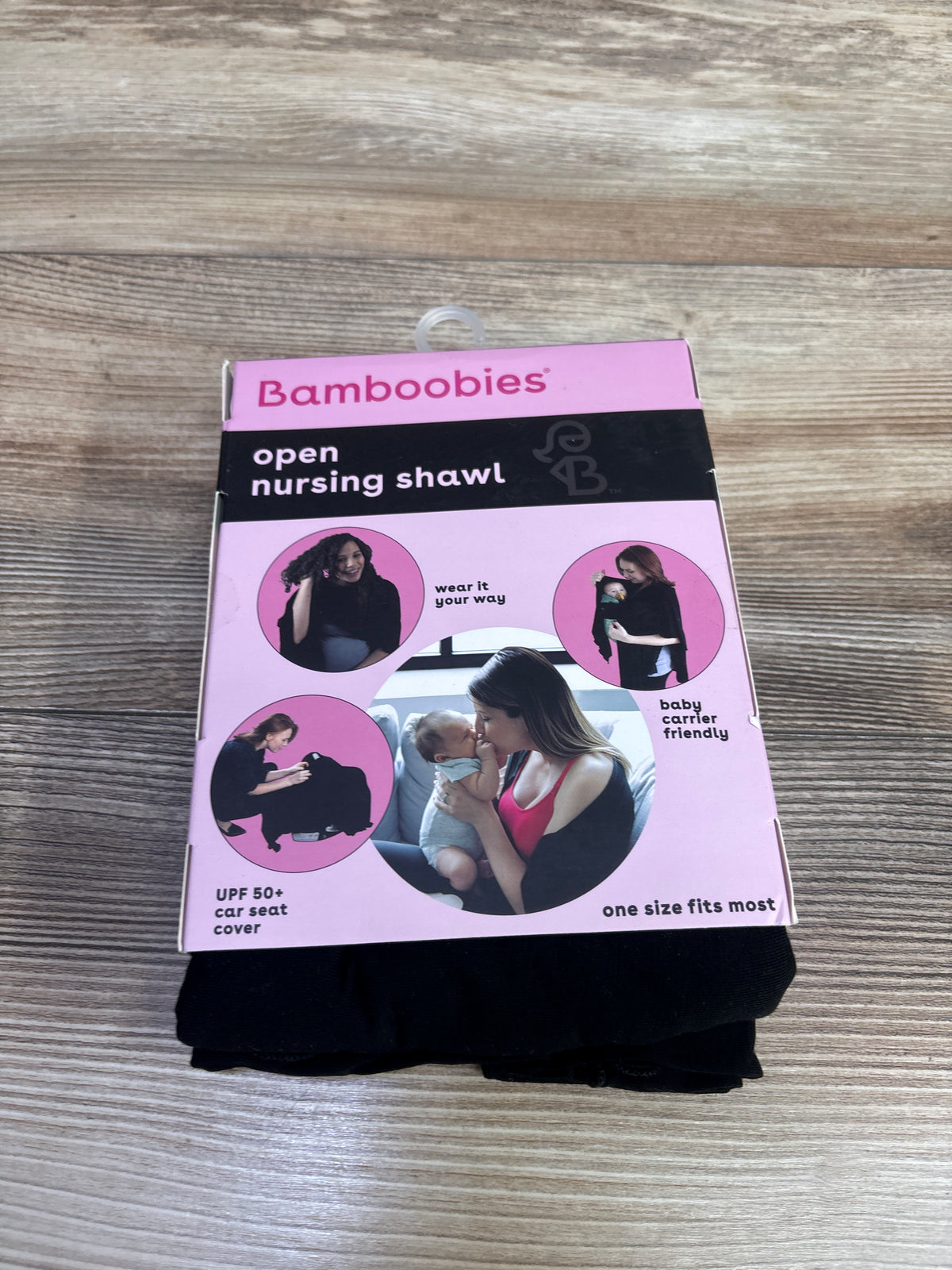 NEW Bamboobies Open Nursing Shawl Black OSFM