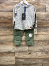 NEW 7 For All Mankind 2pc Henley Shirt & Pants Set Grey sz 12m