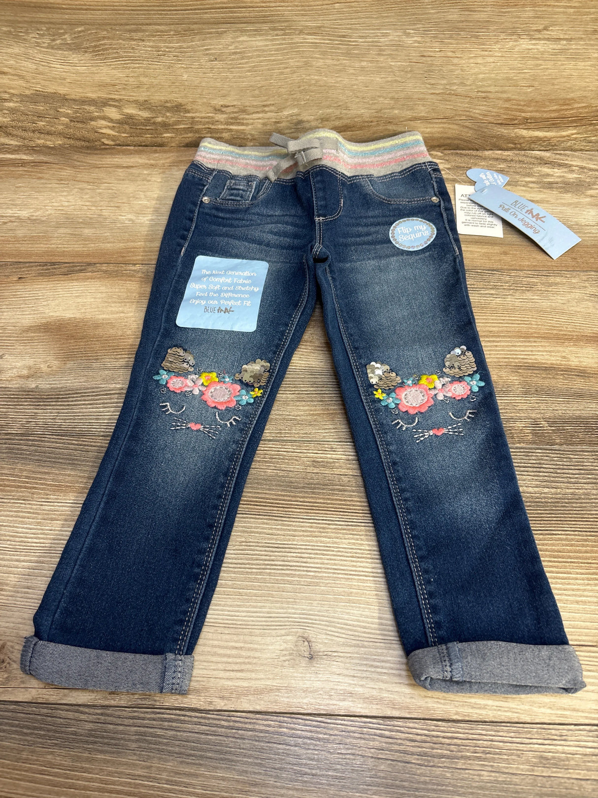 NEW Blue Ink Embroidered Jeggings Blue sz 4T - Me n Mommy To Be