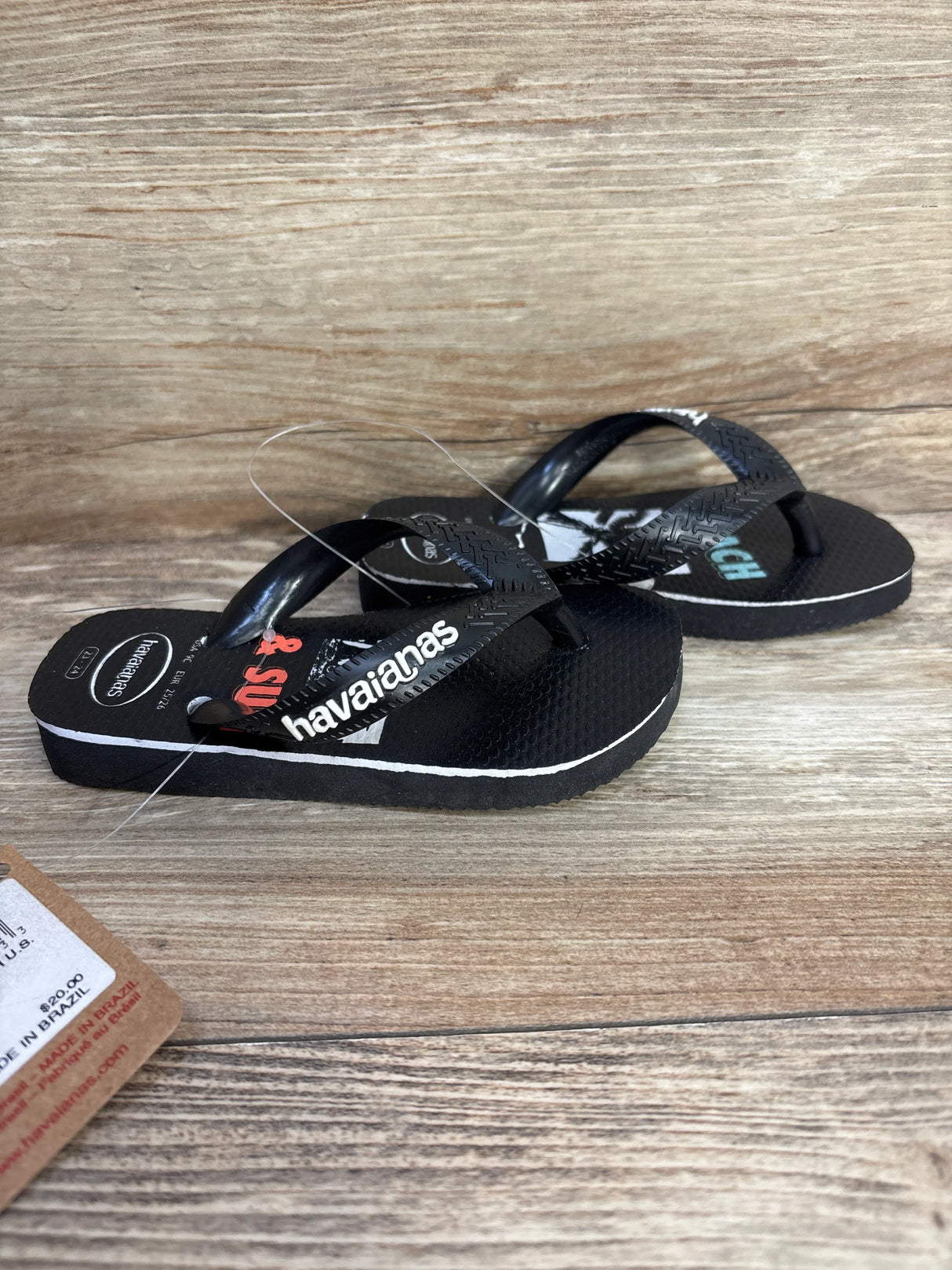 NEW Havaianas Flip Flops Beach & Surf Black sz 9c - Me n Mommy To Be