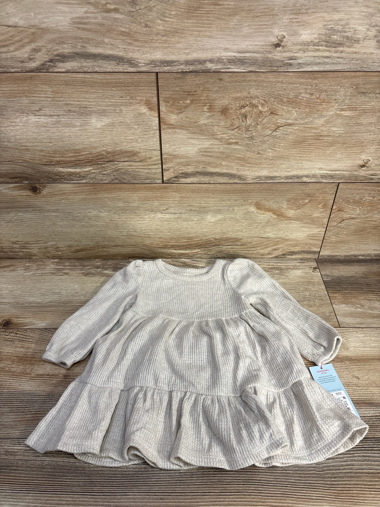 NEW Cat & Jack 2pc  Waffle Knit Dress & Bloomers Oatmeal sz 12m