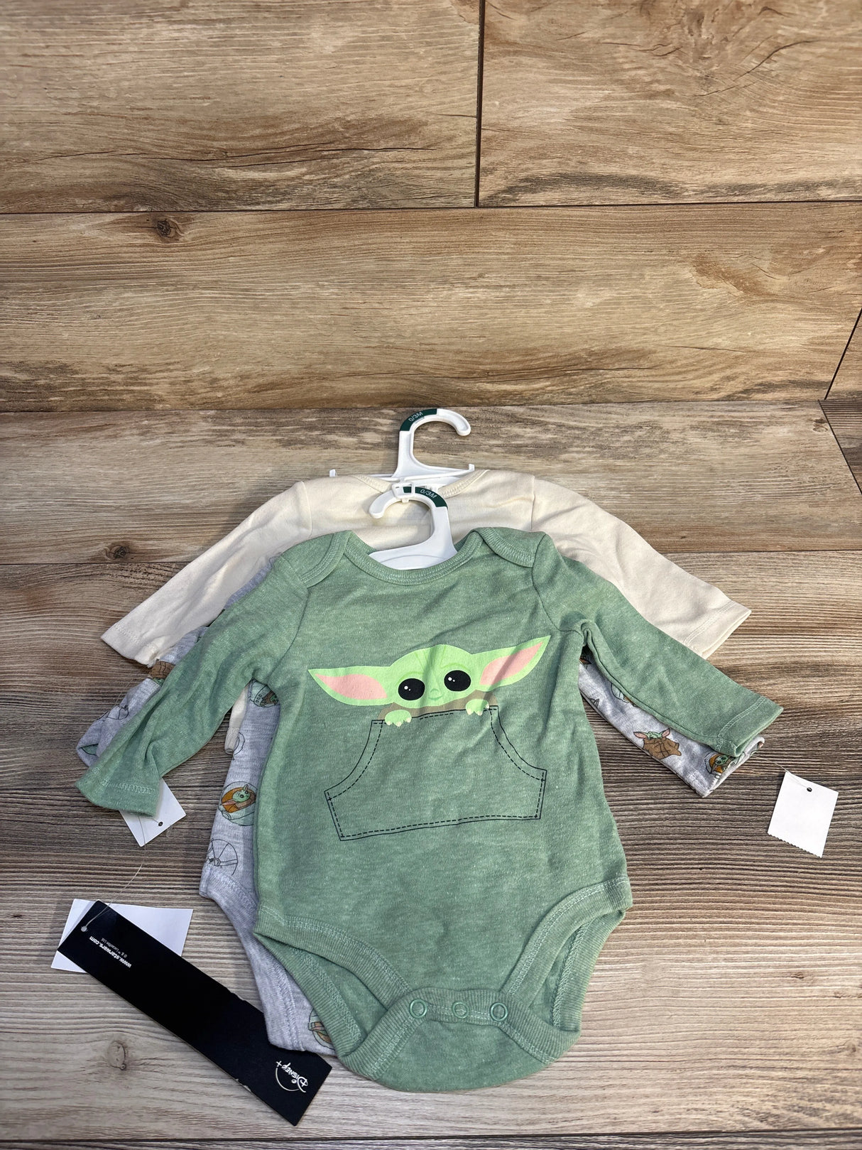 NEW Star Wars 3pk Long Sleeve Bodysuits sz 0-3m