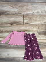 Disney 2pc Minnie Mouse Ribbed Shirt & Pants Set Pink sz 3T
