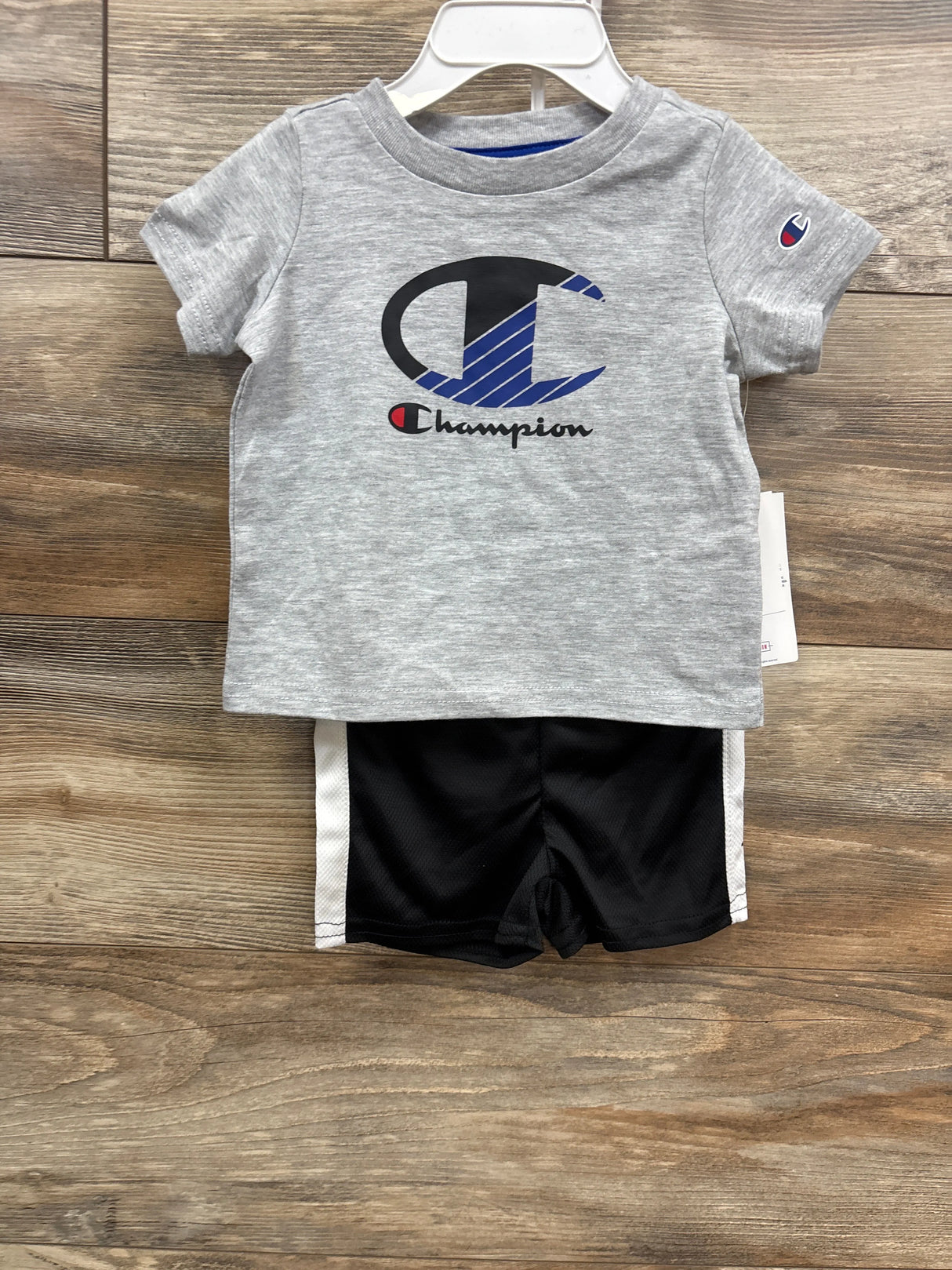 NEW Champion 2pc Shirt & Active Shorts Set Grey sz 6-9m