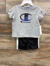 NEW Champion 2pc Shirt & Active Shorts Set Grey sz 6-9m