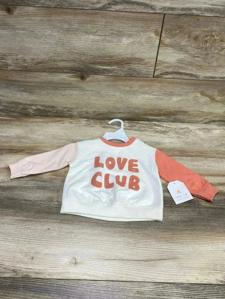 NEW Little Co. Love Club Sweatshirt White/Pink sz 6m - Me n Mommy To Be