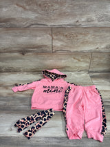 Jxzom 3pc Mama's Mini Leopard Sweatshirt Set Pink sz 9-12m