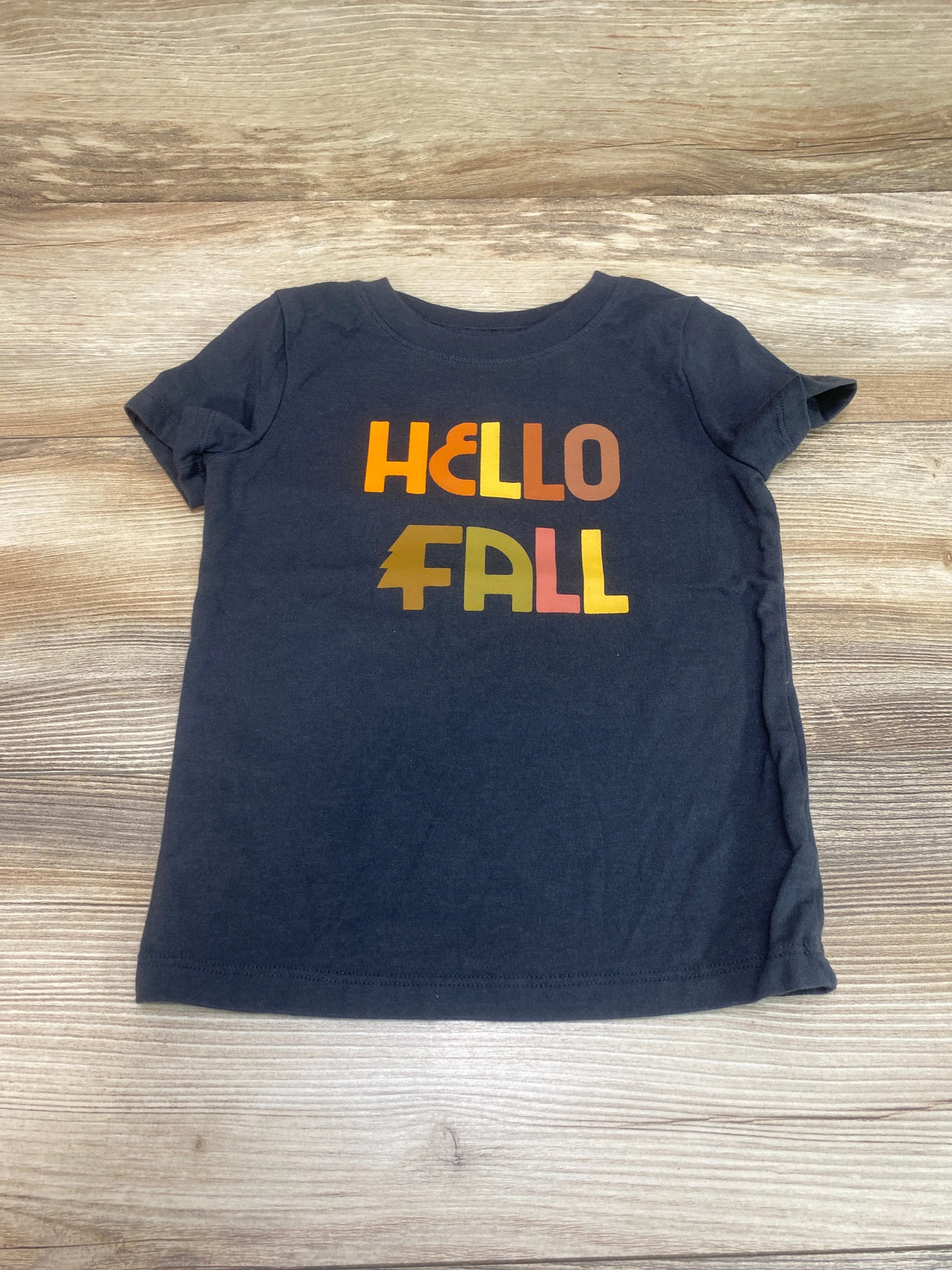 Cat & Jack 'Hello Fall' Short Sleeve Shirt Grey Sz 2T