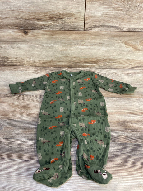 Quiltex Animal Print Sleeper Green sz 0-3m - Me n Mommy To Be
