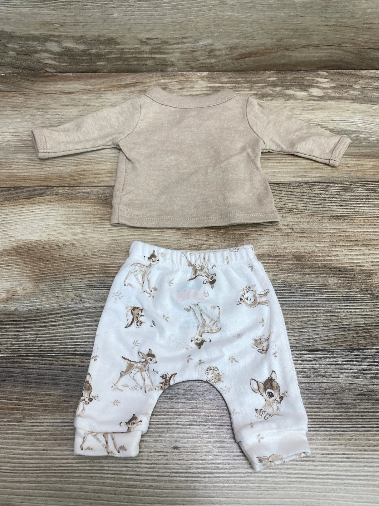 Disney Baby 2pc Bambi Kimono Top & Pants Brown sz Preemie