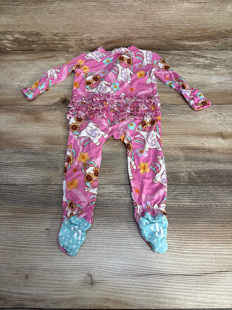 Posh P Unicorn Ruffle Footie Pink sz Newborn - Me n Mommy To Be