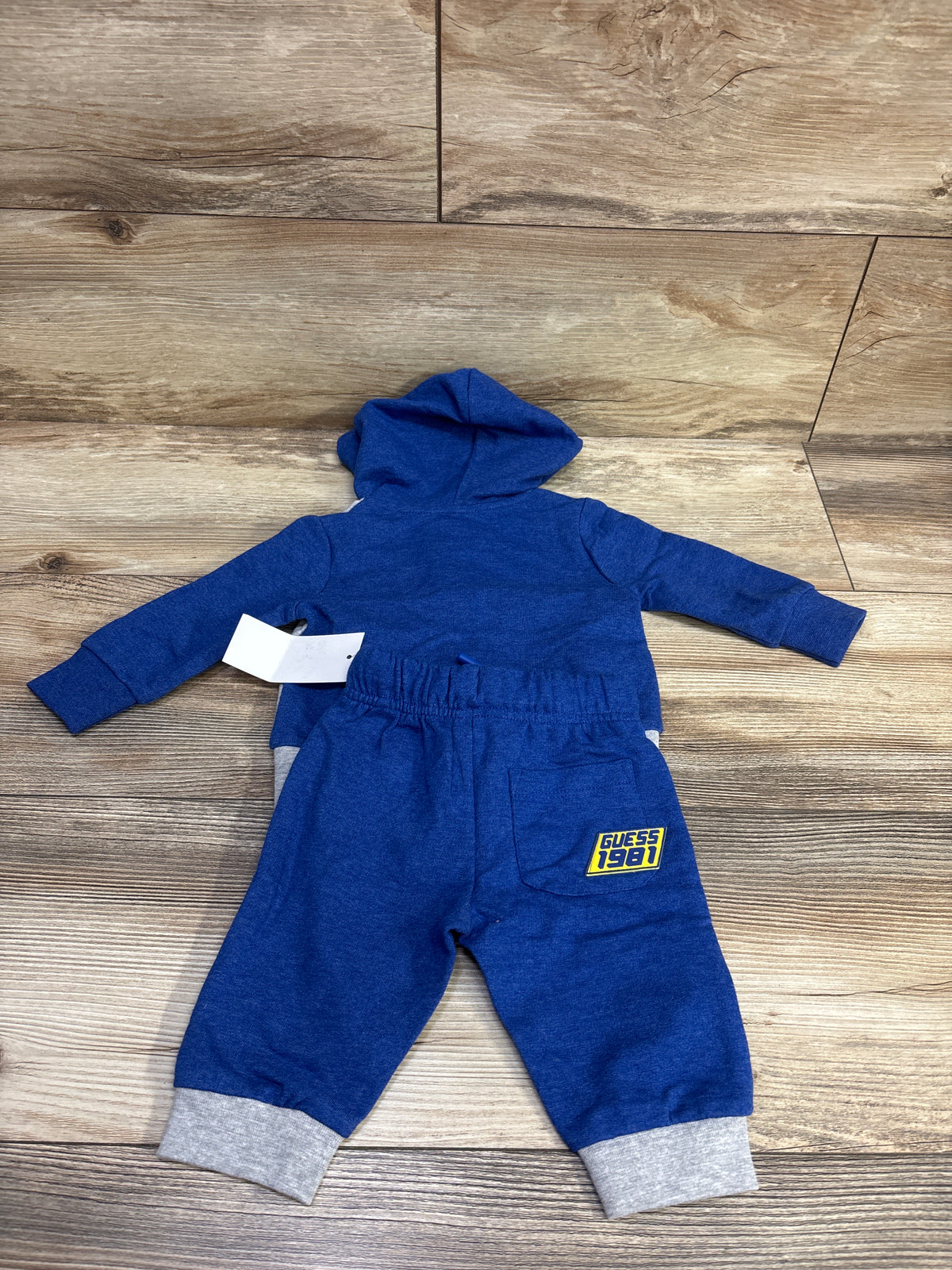 NEW Guess Baby 2pc Zip-Up Sweatshirt & Joggers Set Blue sz 0/3m