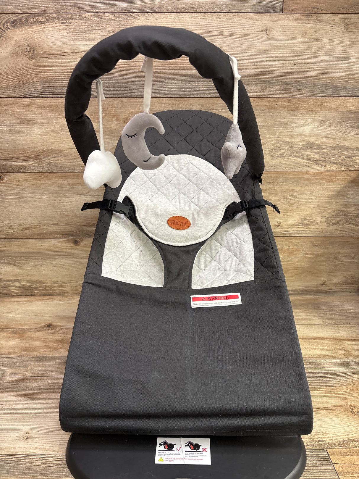 HKAI Portable Baby Bouncer, Grey