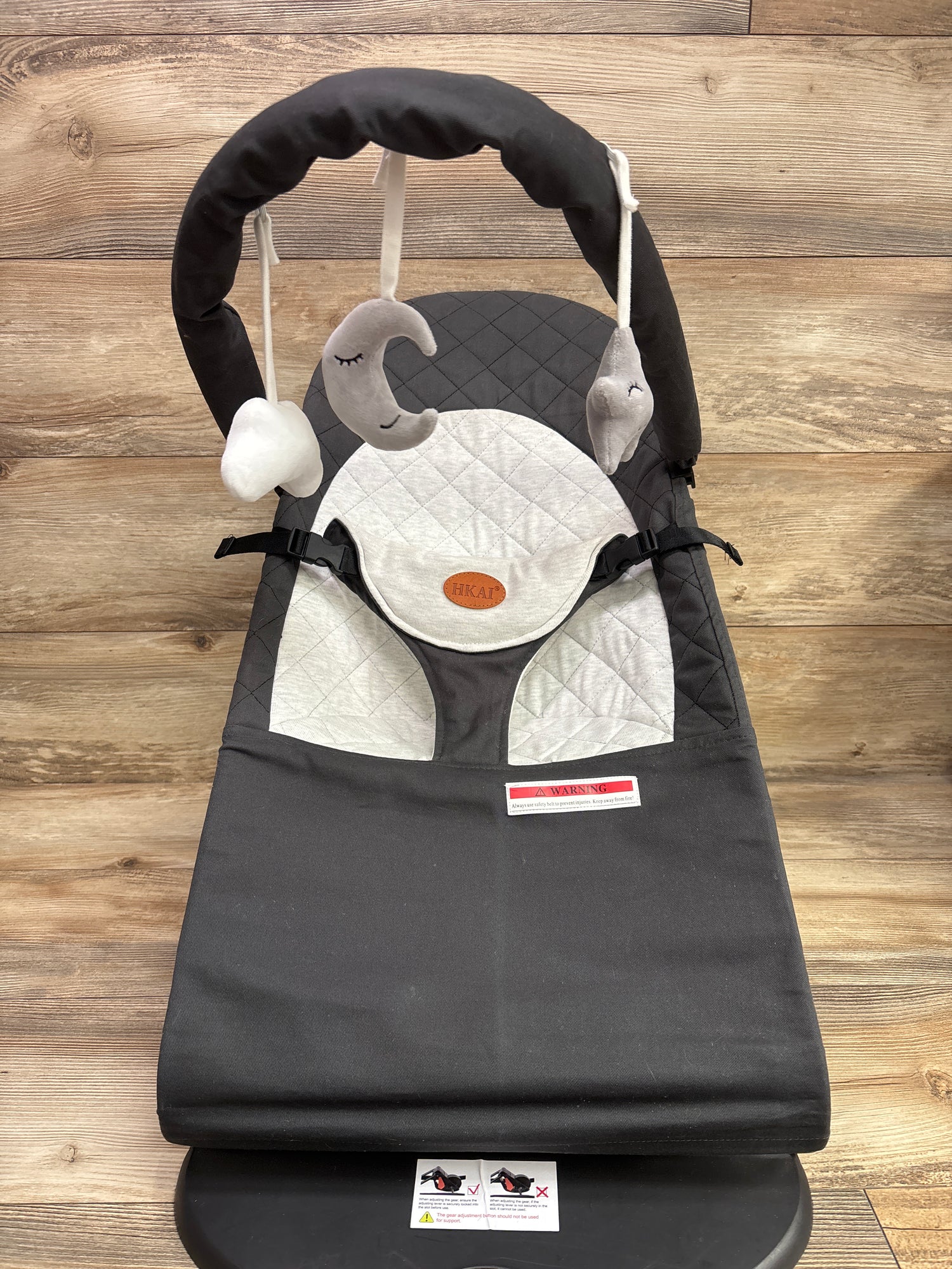 HKAI Portable Baby Bouncer, Grey