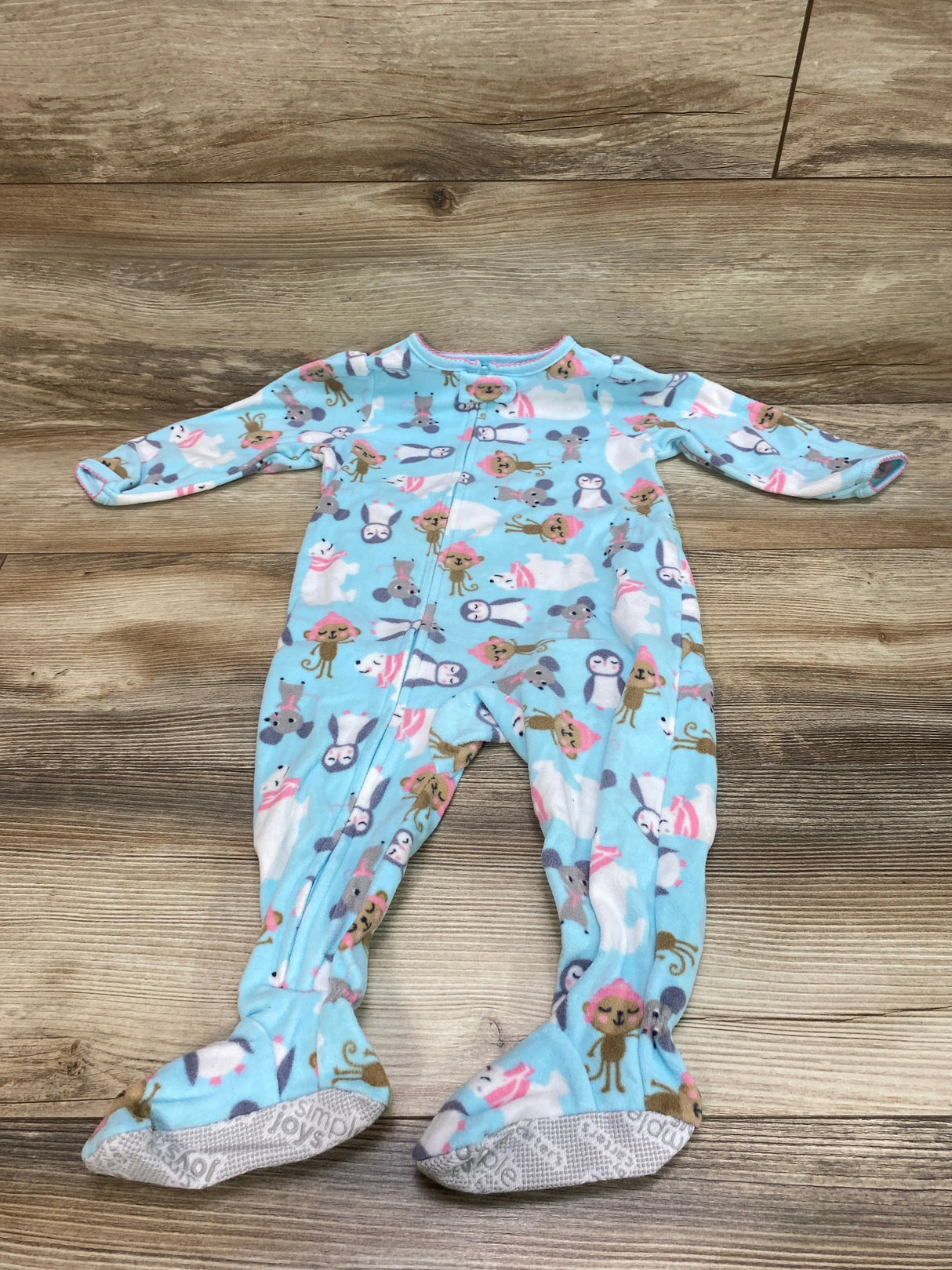 Simple Joys Animal Print Sleeper Blue sz 12m