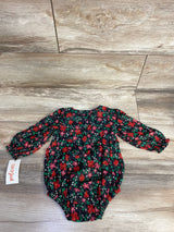 NEW Cat & Jack Floral Metallic Bubble Romper Black sz 12m
