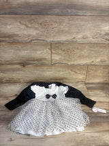 NEW Little Lass 2pc Polka Dot Tulle Dress & Faux Leather Jacket Black sz 18m