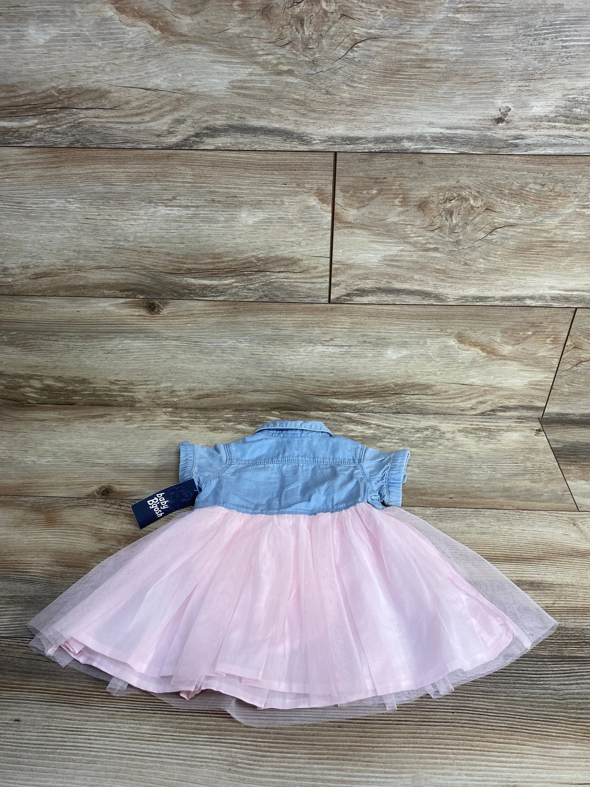 NEW OshKosh Chambray Tulle Dress Blue sz 6m