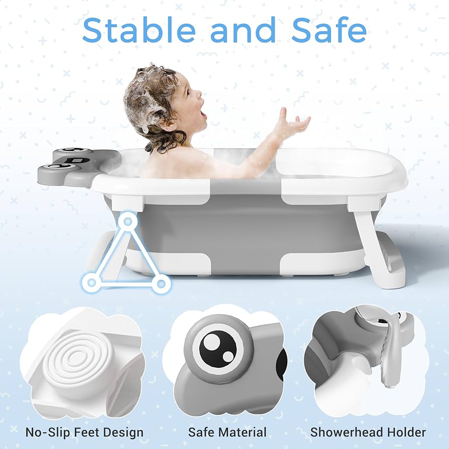 NEW Bunwag Foldable Bathtub in Grey