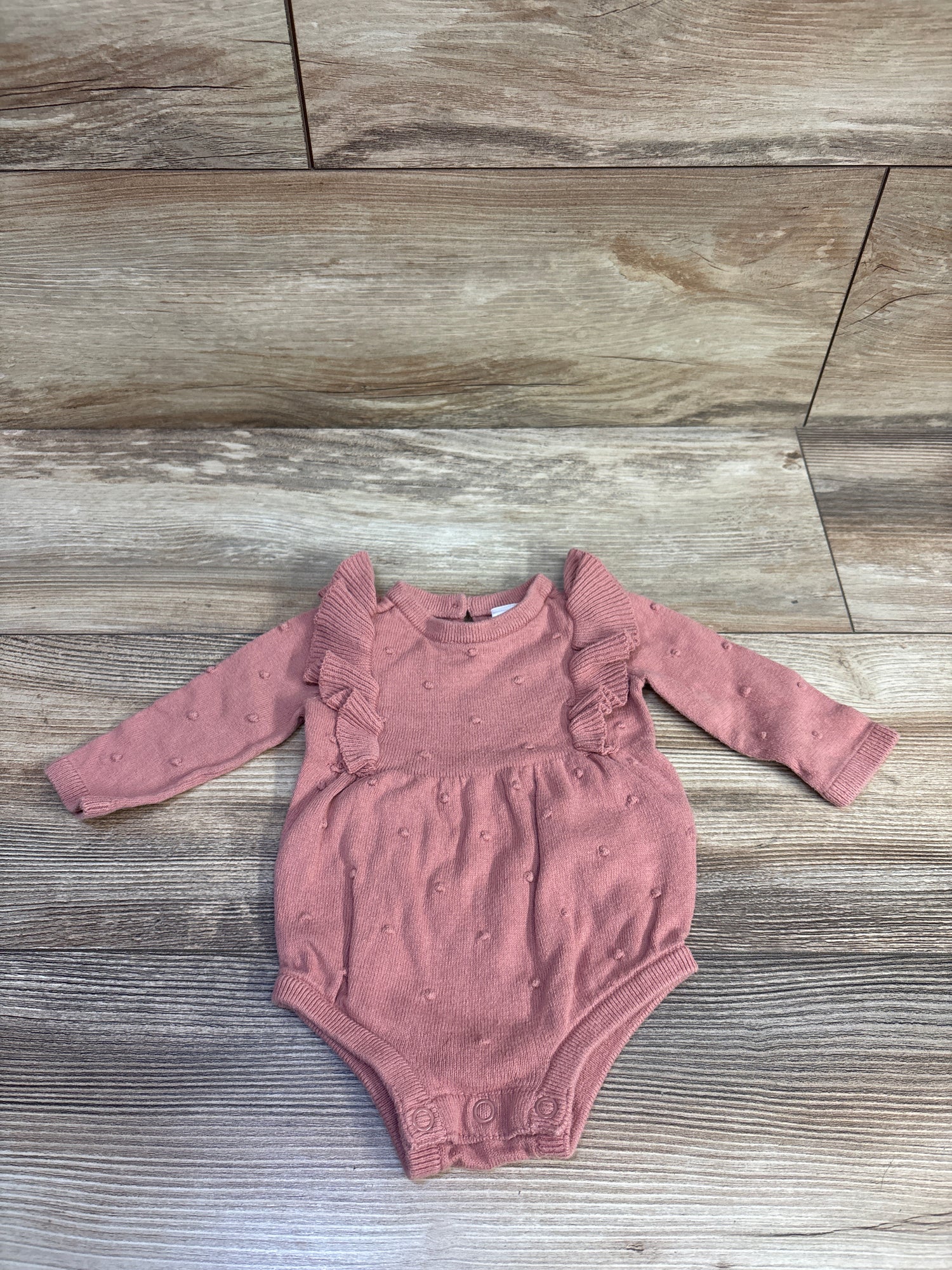 Carter's Long Sleeve Dot Bubble Romper Pink sz Newborn