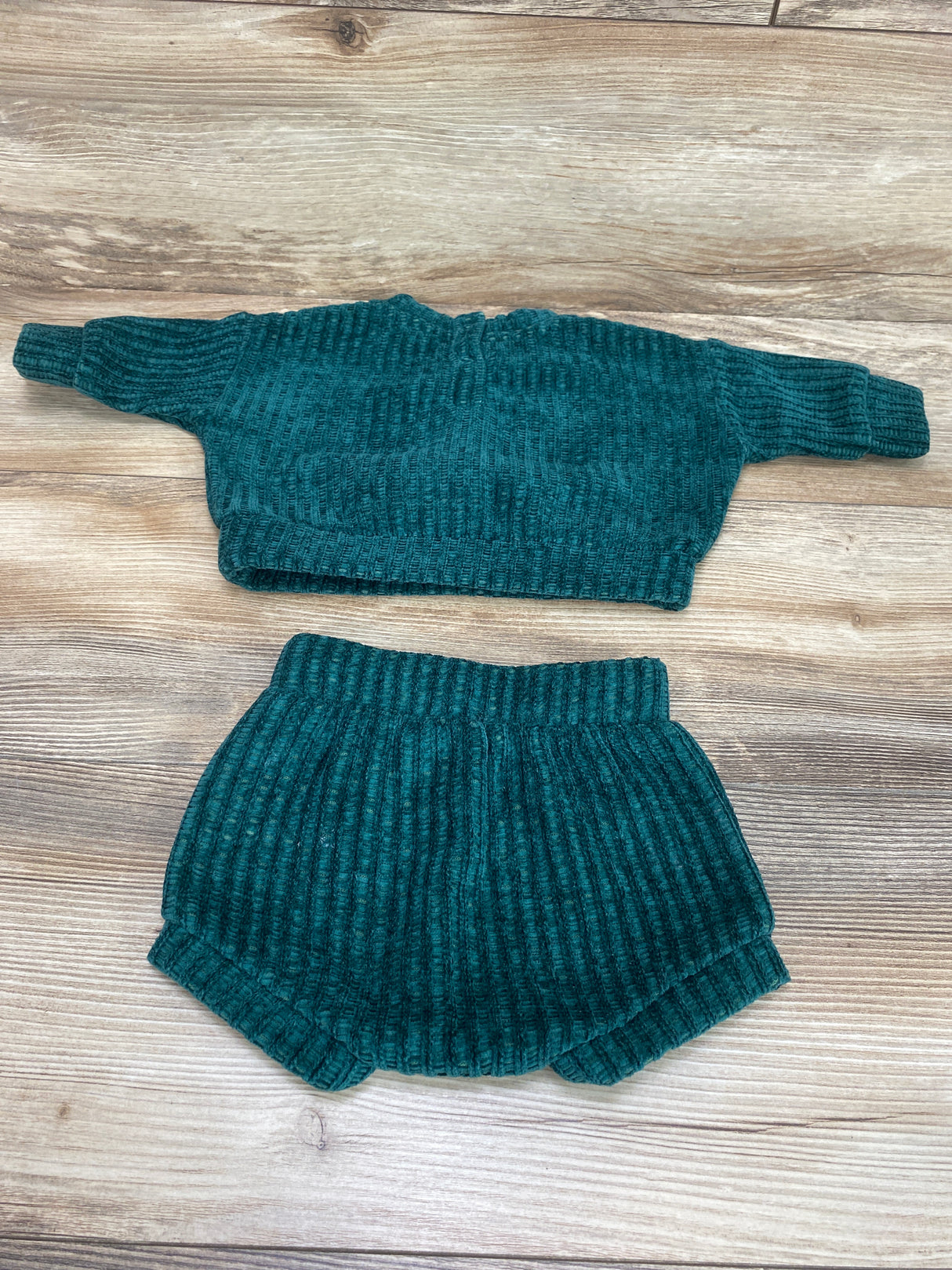 Cat & Jack 2pc Chenille Sweater & Bottoms Green sz 0-3m