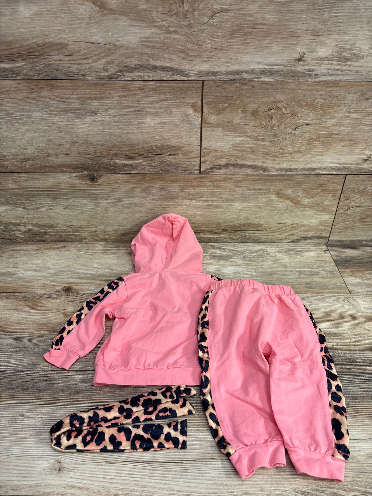 Jxzom 3pc Mama's Mini Leopard Sweatshirt Set Pink sz 9-12m
