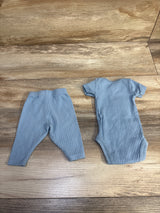 Just One You 2pc Ribbed Bodysuit & Bottoms Set Blue sz Preemie