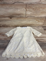 Cutiego Vintage Rustic Lace Floral Dress Ivory sz 4T