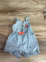 Little Lass Sleeveless Chambray Romper Blue sz 3/6m
