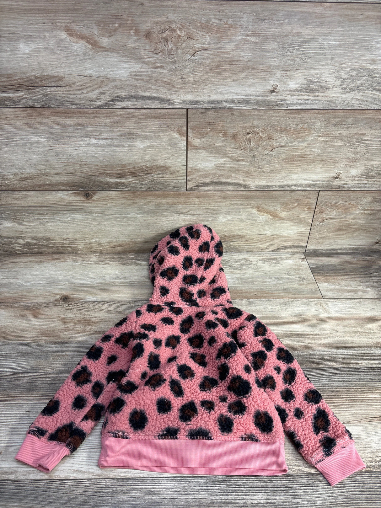 Jumping Beans Sherpa Leopard Print Sweatshirt Pink sz 2T